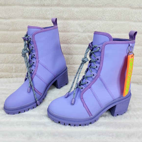 Cape Robbin Stellar Water Resistant Ankle Boots Purple - Picture 3 of 5